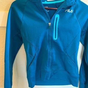 XS teal FILA workout hoodie